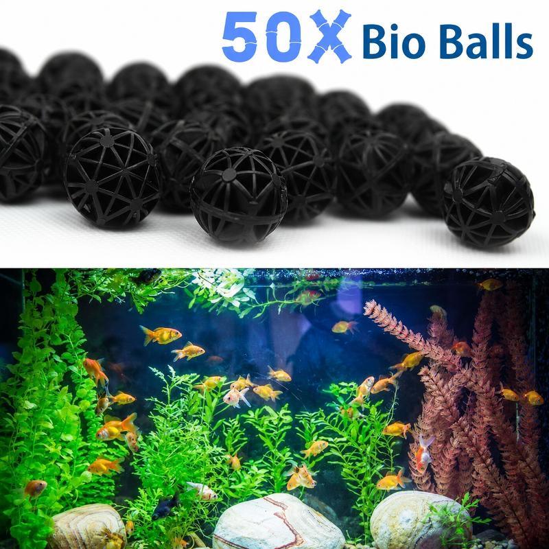 Aquarium Marine Plants - 50Pcs 16mm Aquarium Bio Filter Balls