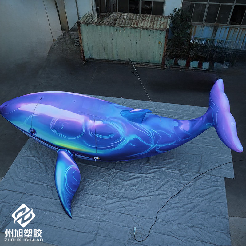 Marine Life Aquariums - Inflatable blue whale, used as a