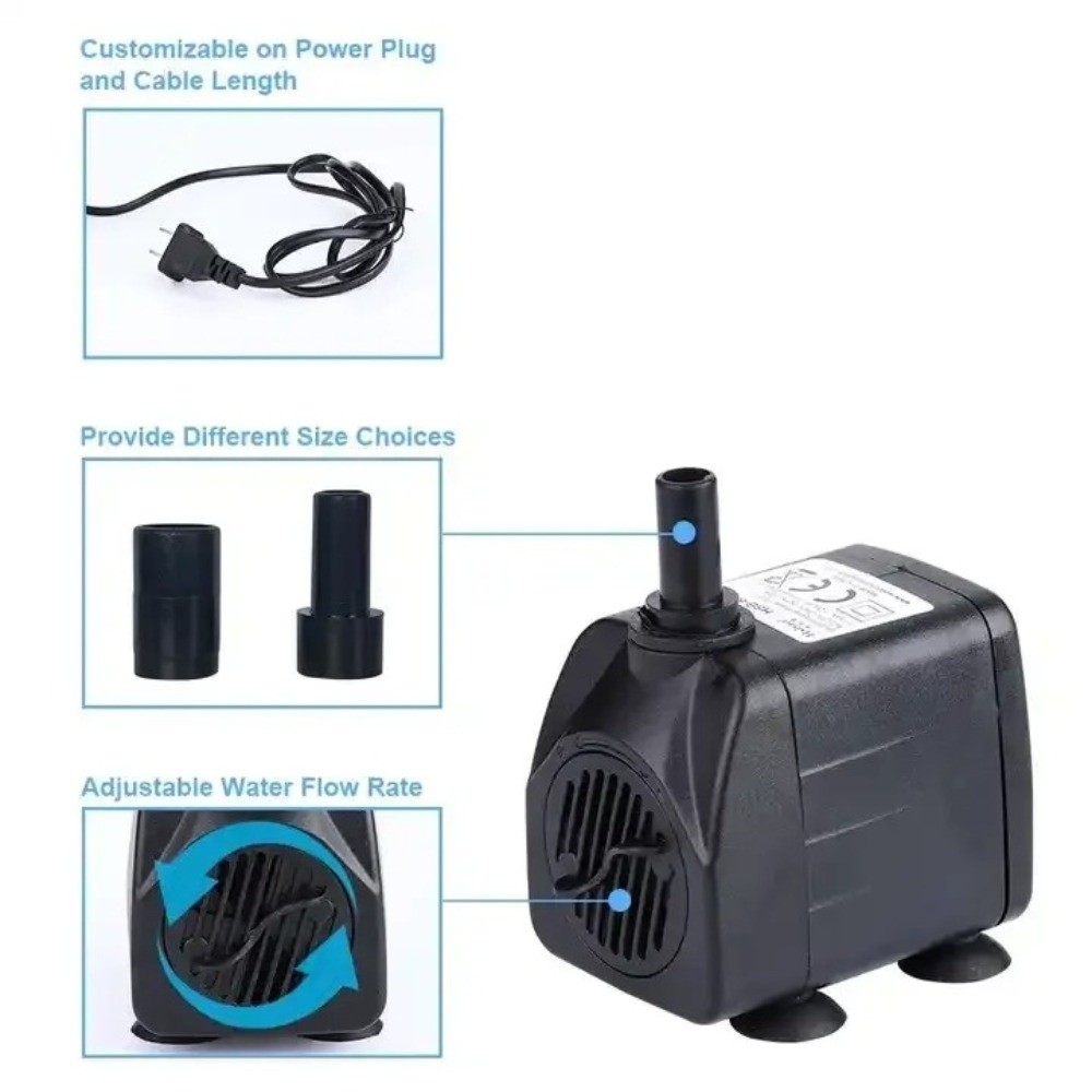 Marine Aquarium Mini - Black Submersible Water Pump Submersible Ultra-Quiet