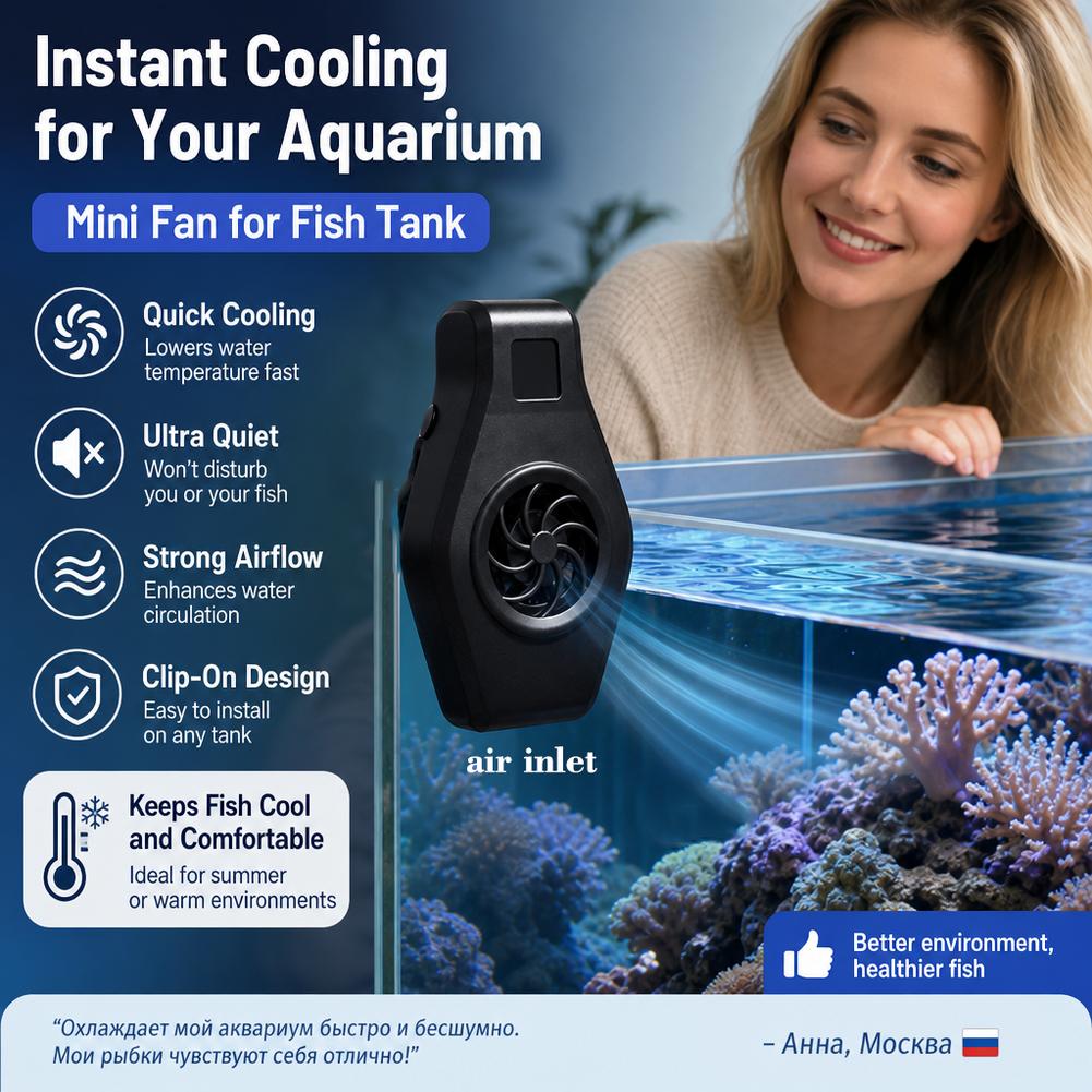 Aquarium Cooling Fan Mini Clip - đánh giá và giá Marine Aquarium Mini