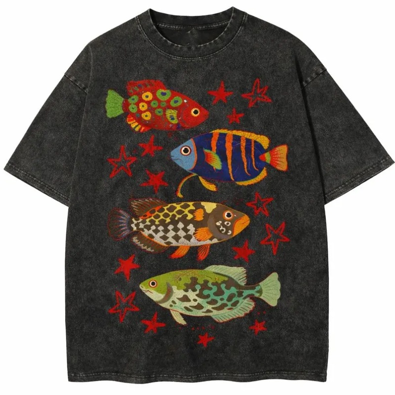 Vintage Washed Tropical Fish P - đánh giá và giá Marine Life Aquariums