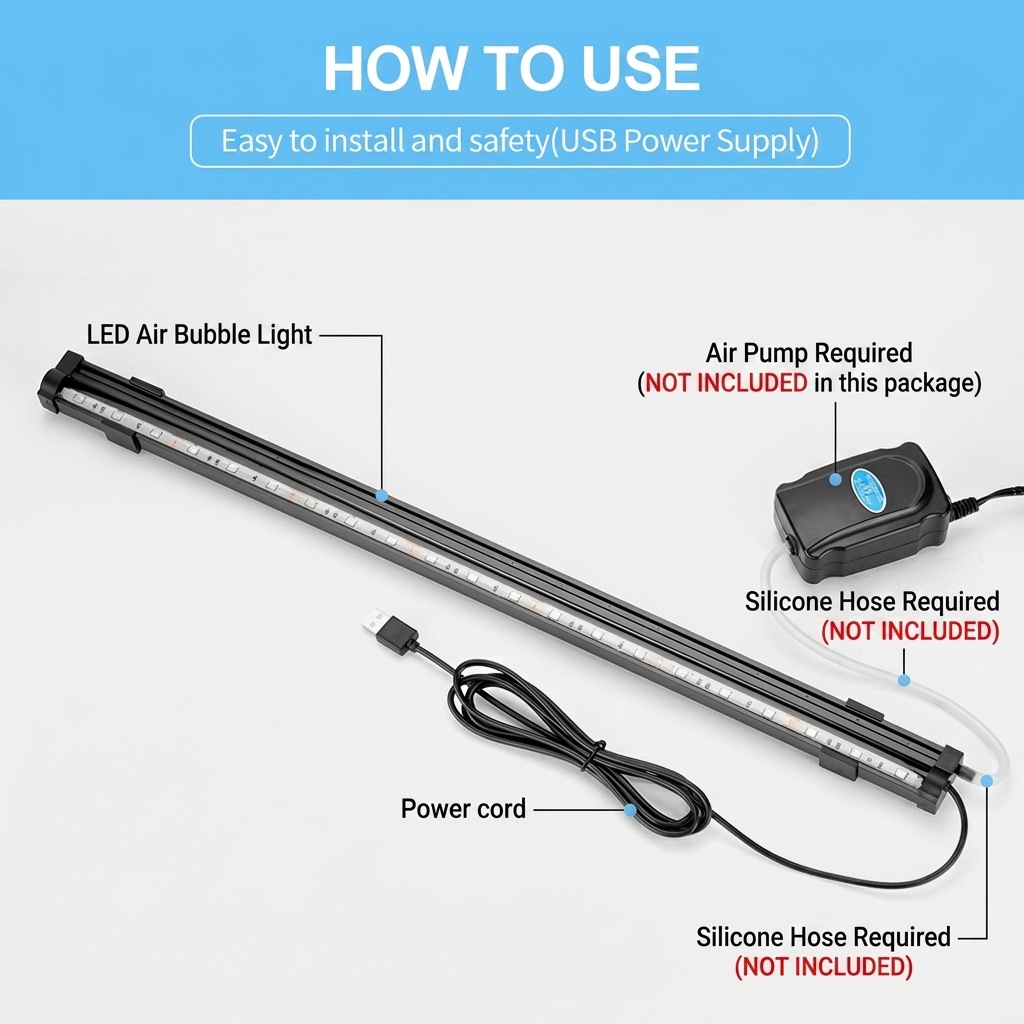 USB LED Aquarium Air Bubble Li - đánh giá và giá Aquarium Marine Lights